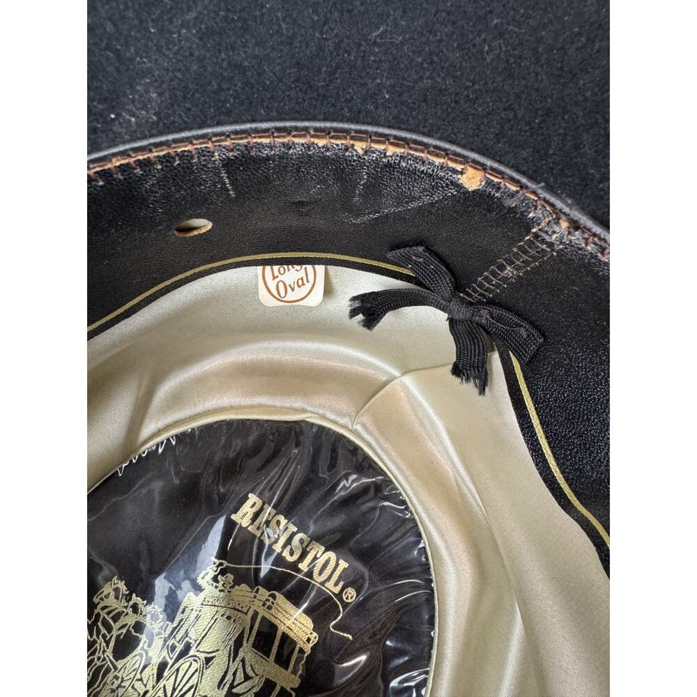 Vtg Resistol Stagecoach Black Felt Western Hat Cowboy Hat Studded Festival - Picture 11 of 14